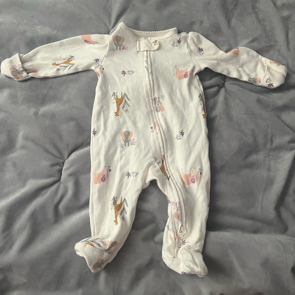 Baby Boy or Baby Girls Printed 2-Way Zip Up Cotton Sleep & Play